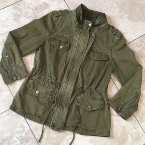 UNIQUE! Canvas Cotton military olive jacket